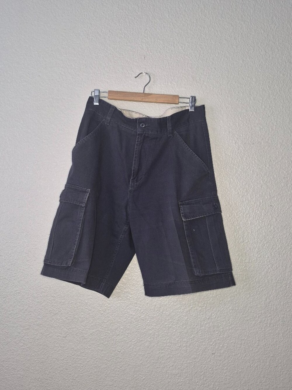 Geoffrey Beene Shorts Mens W33 Cargo Canvas Lightweight Navy No Labels